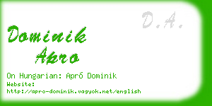 dominik apro business card